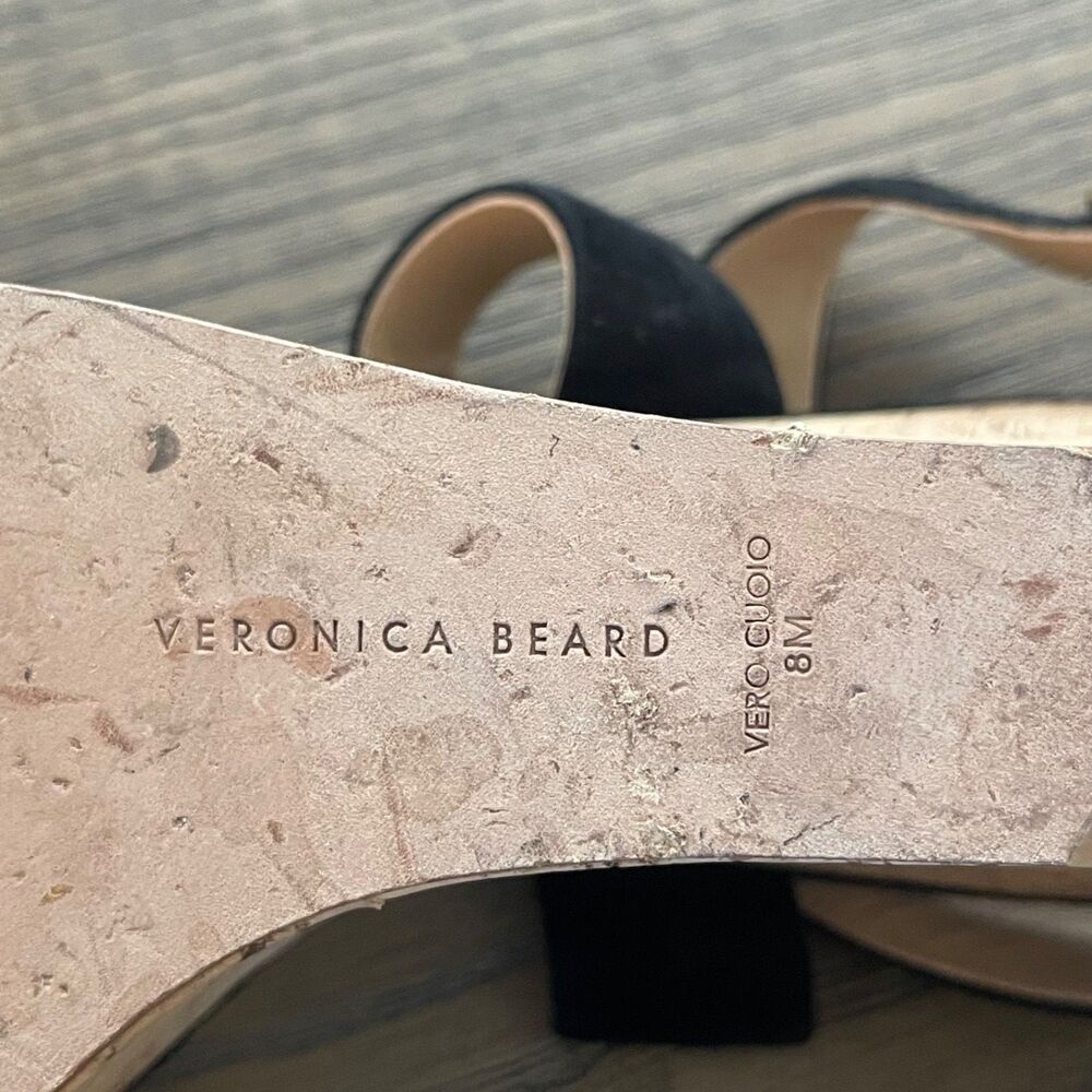 Veronica Beard Hurley Cross Ankle Strap Platform Wedge Sandal Leopard Print 8M - Picture 6 of 8